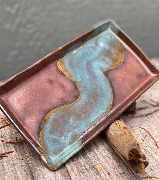 Copper & Turquoise Wave Platter
